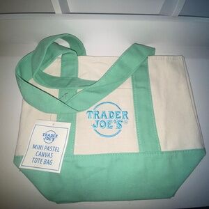 New Trader Joe’s Mini Pastel Canvas Tote